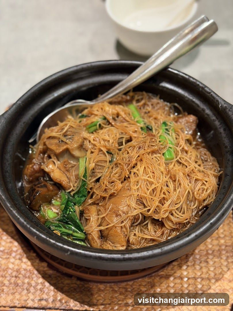Served Noodles in Clay Pot