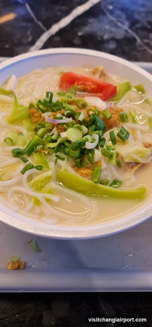 Bowl of Noodle Soup with Garnish