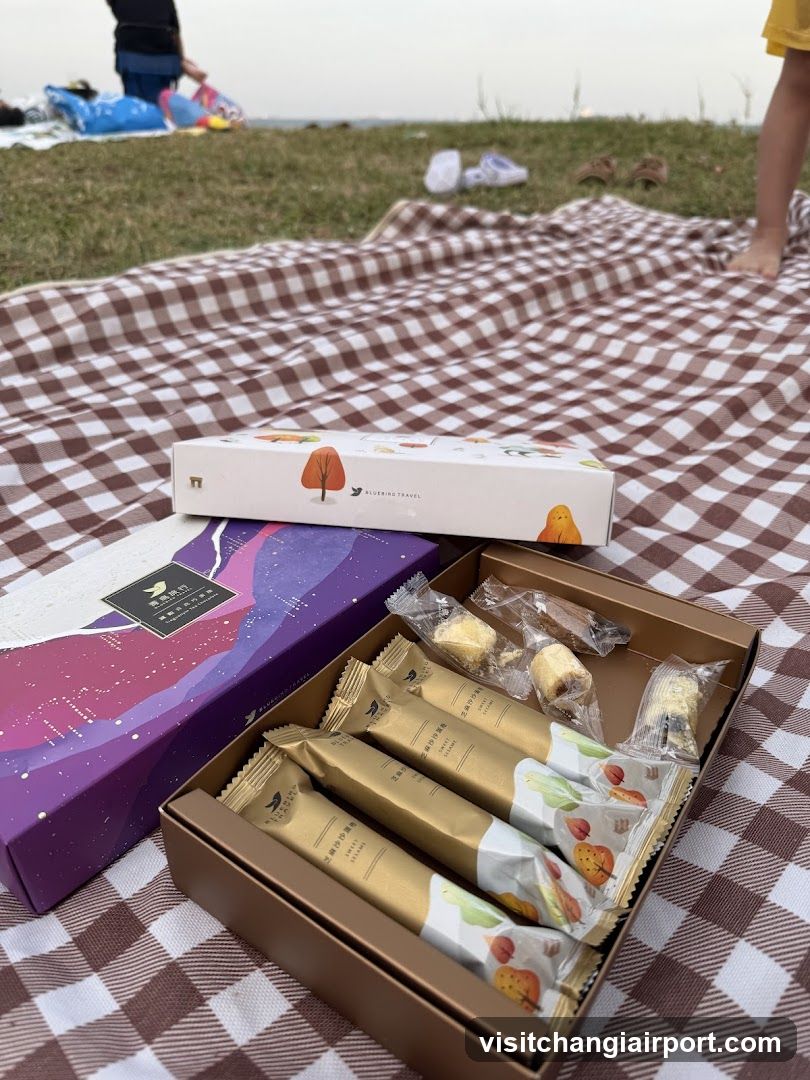 Picnic with packaged snacks