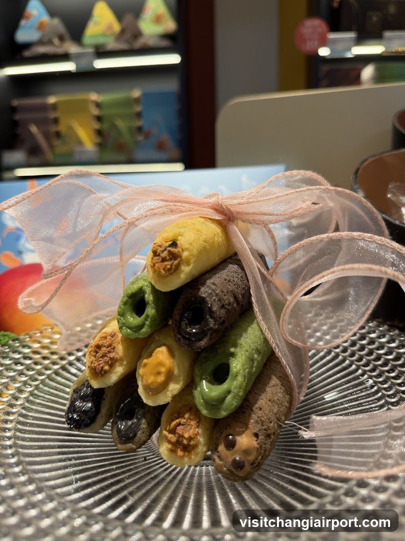 Assorted Rolled Pastries with Ribbon