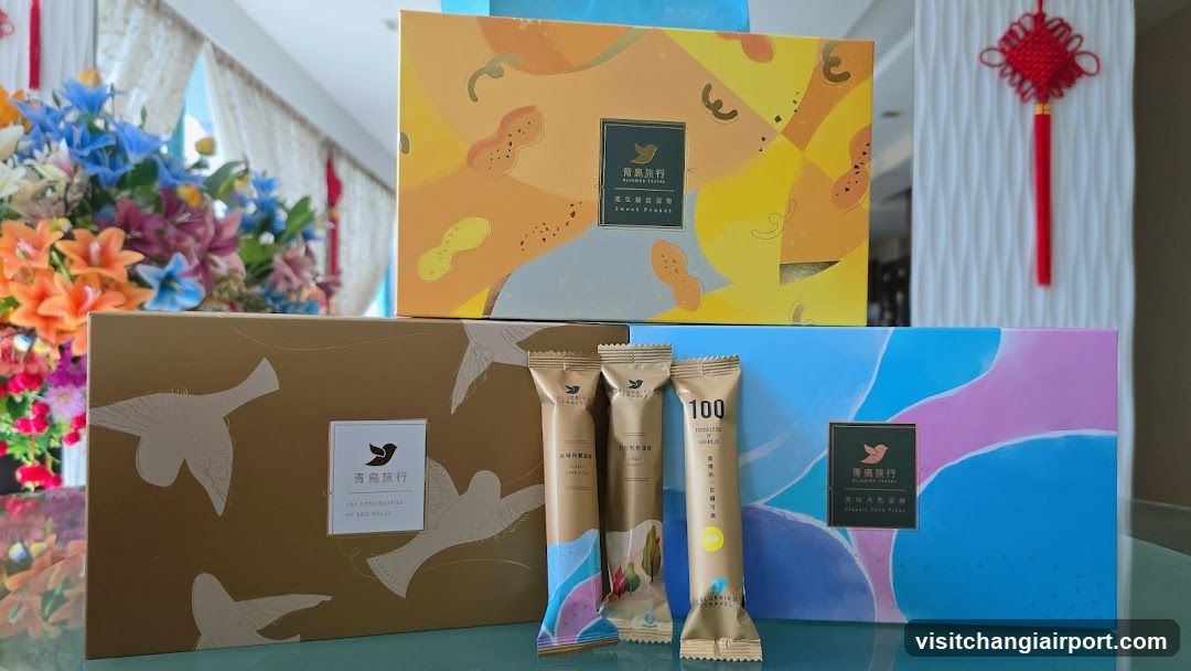 Product display with packaged goods and boxes