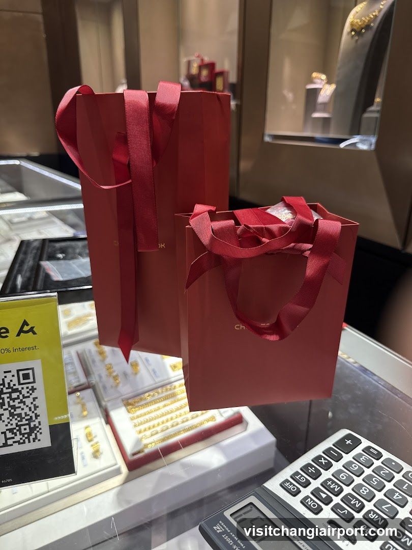 Red Gift Bags in Jewelry Store