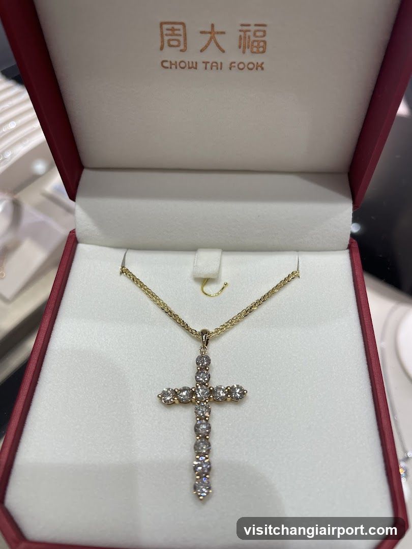 Chow Tai Fook Cross Pendant in Box
