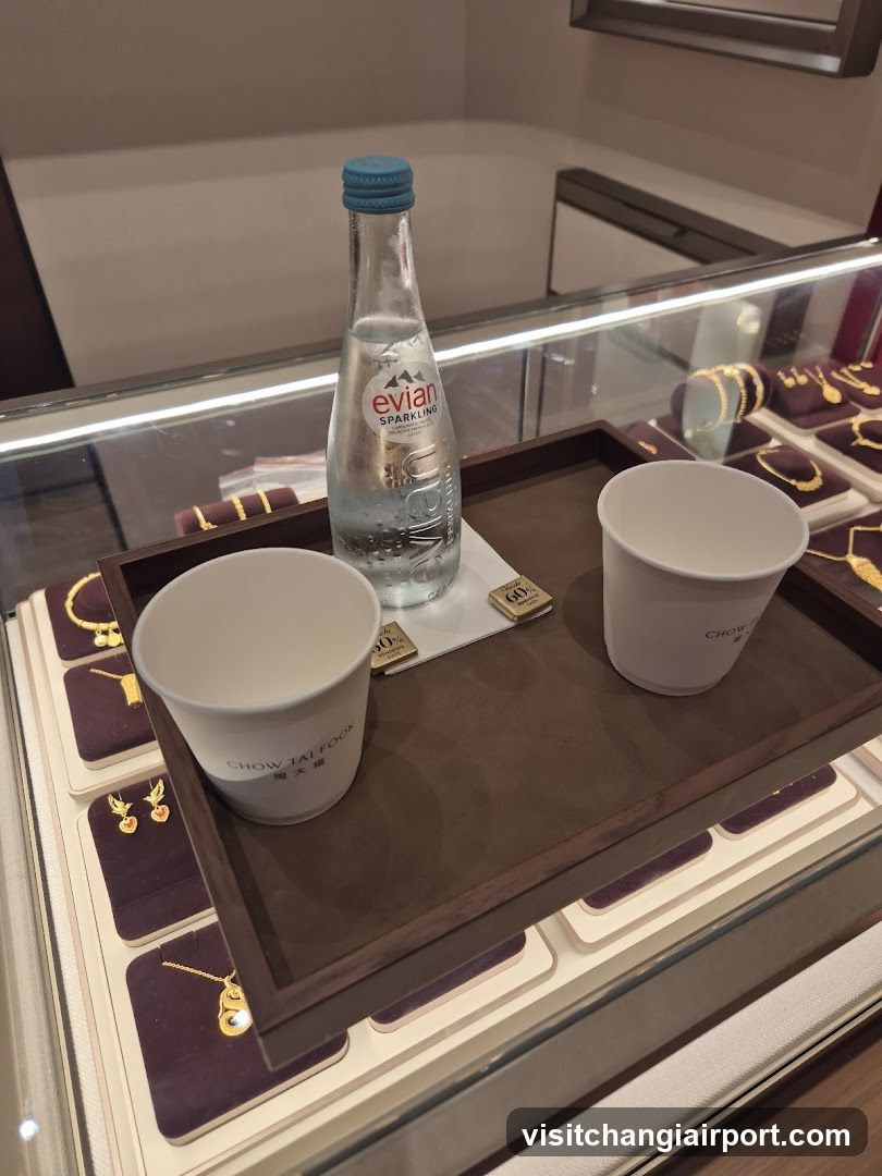 Jewelry Store Interior with Water and Cups