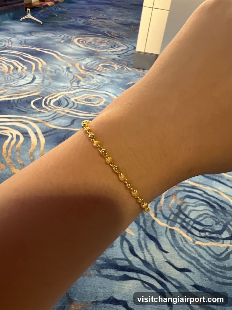 Gold Bracelet on Wrist
