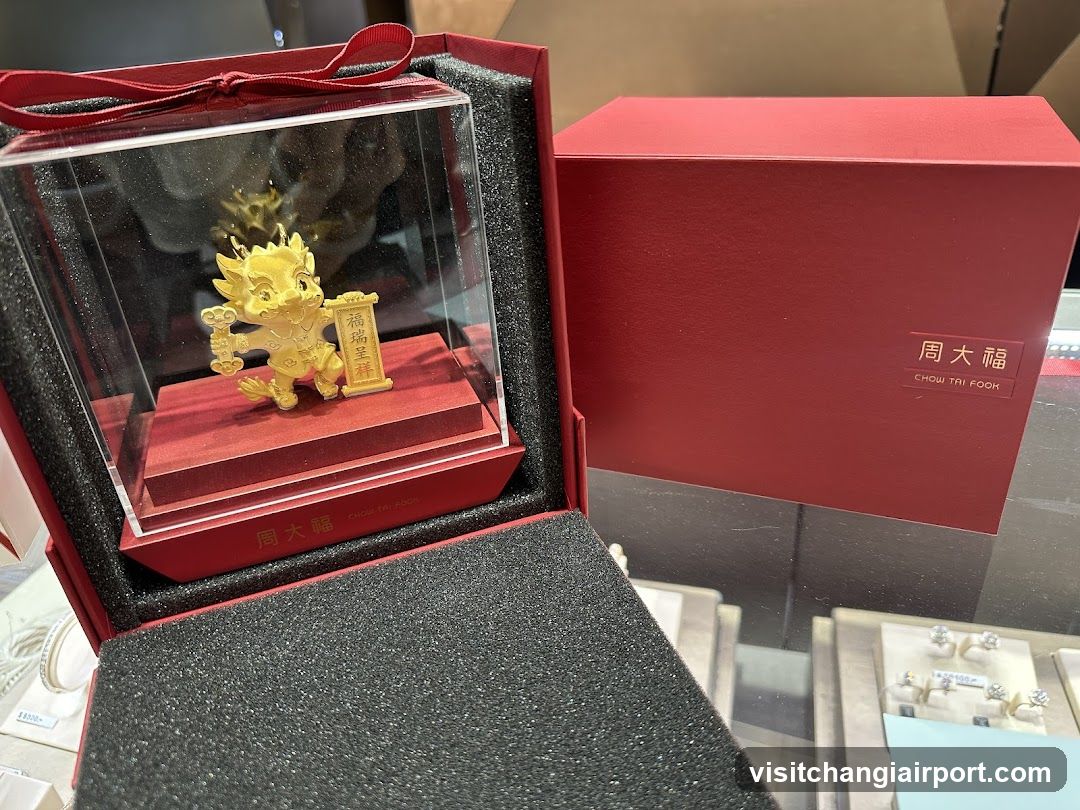 Gold Dragon Ornament in Display Case
