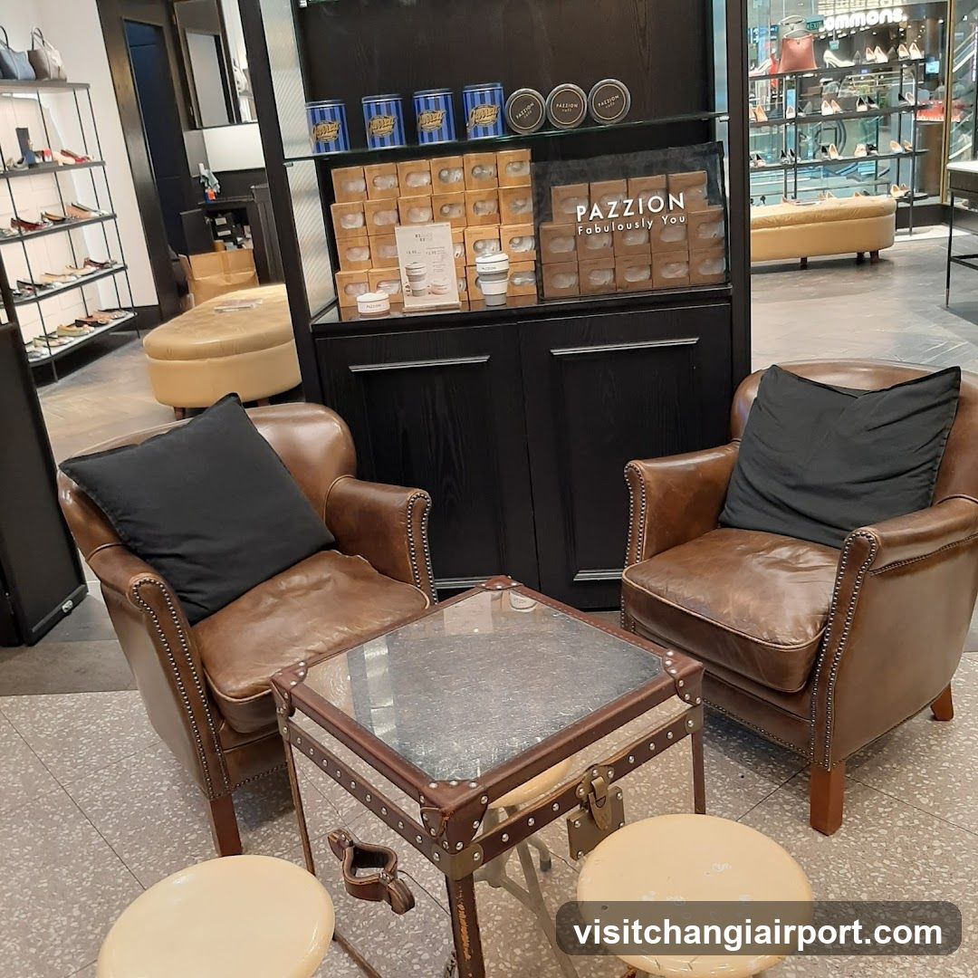 Leather Lounge Area in Shoe Store