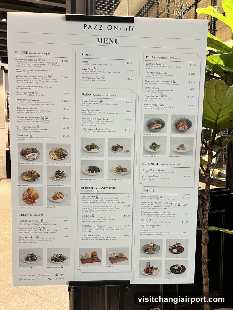 Pazzion Cafe Menu