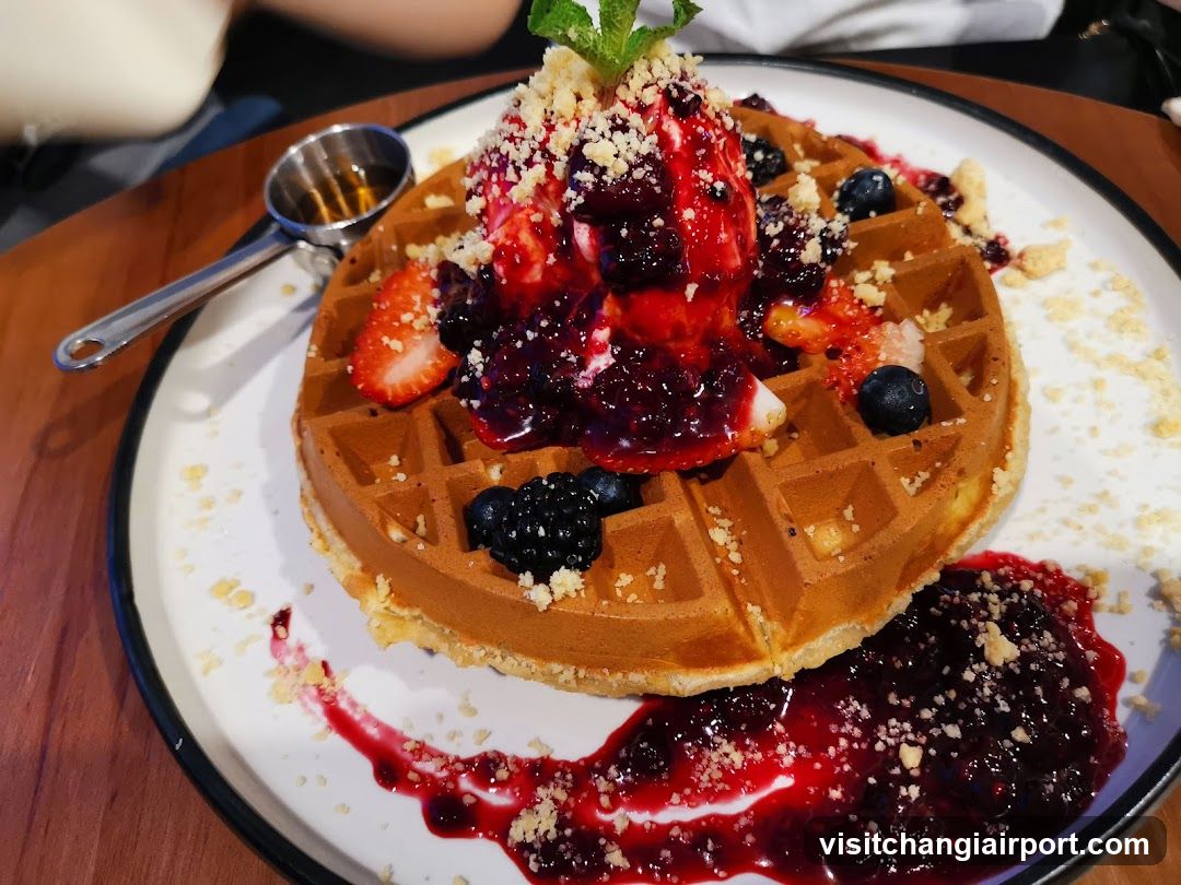 Waffle with Berry Topping