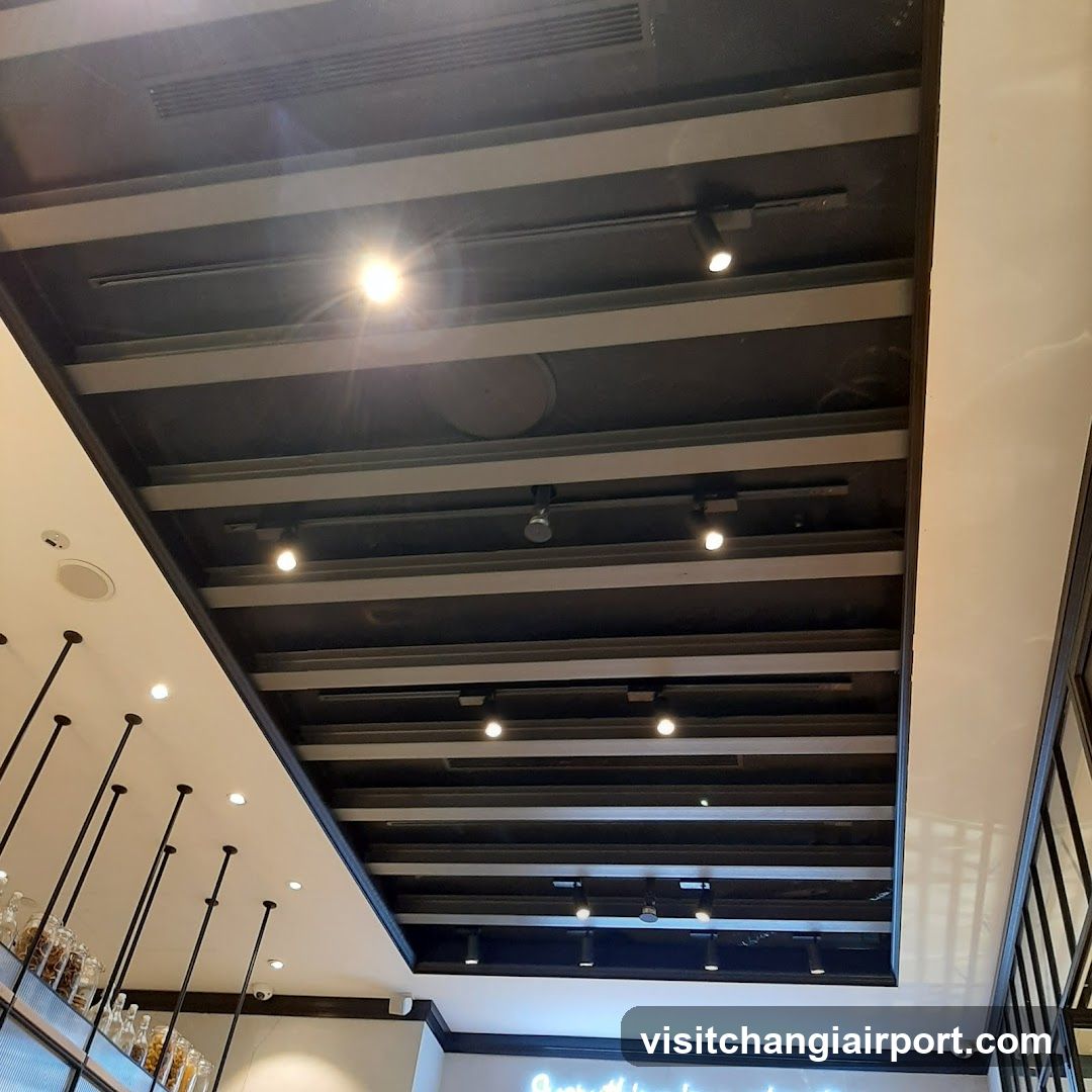Interior ceiling view of a modern shop