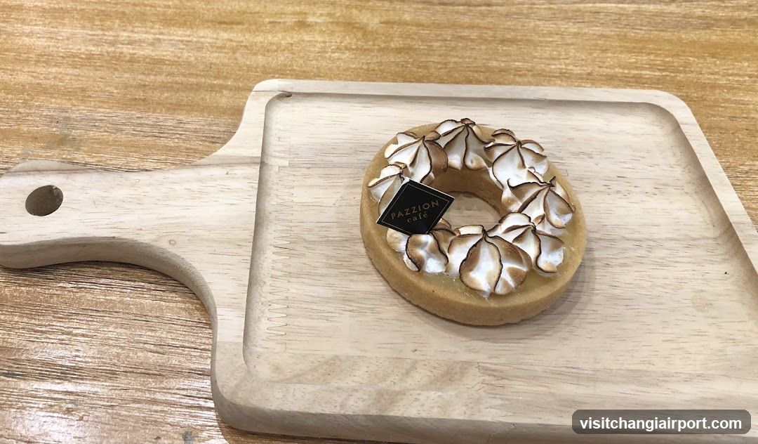 Meringue Tart on Wooden Board