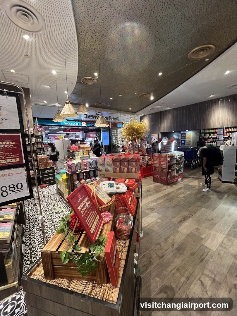 Interior of a retail store with festive displays