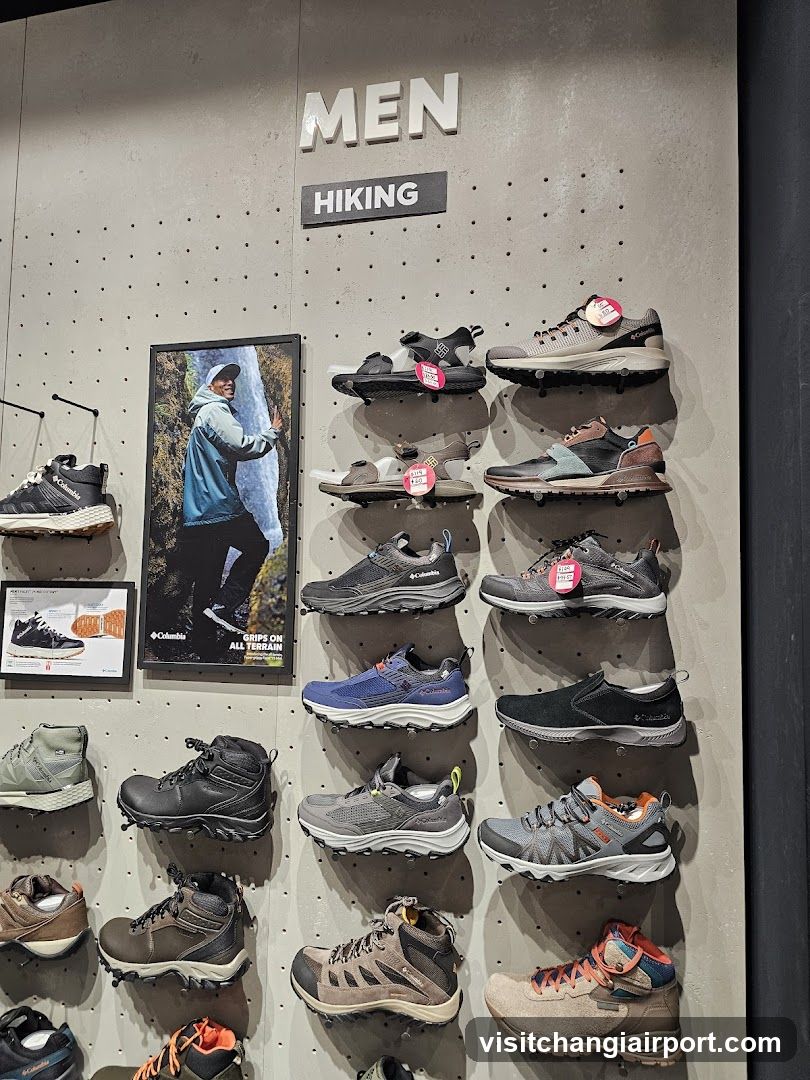 Men's Hiking Shoes Display