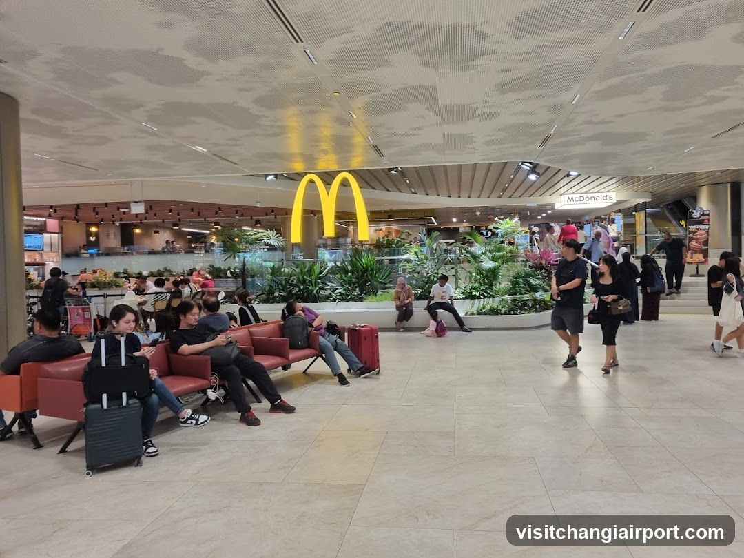 Airport Terminal Interior with McDonald's Signage