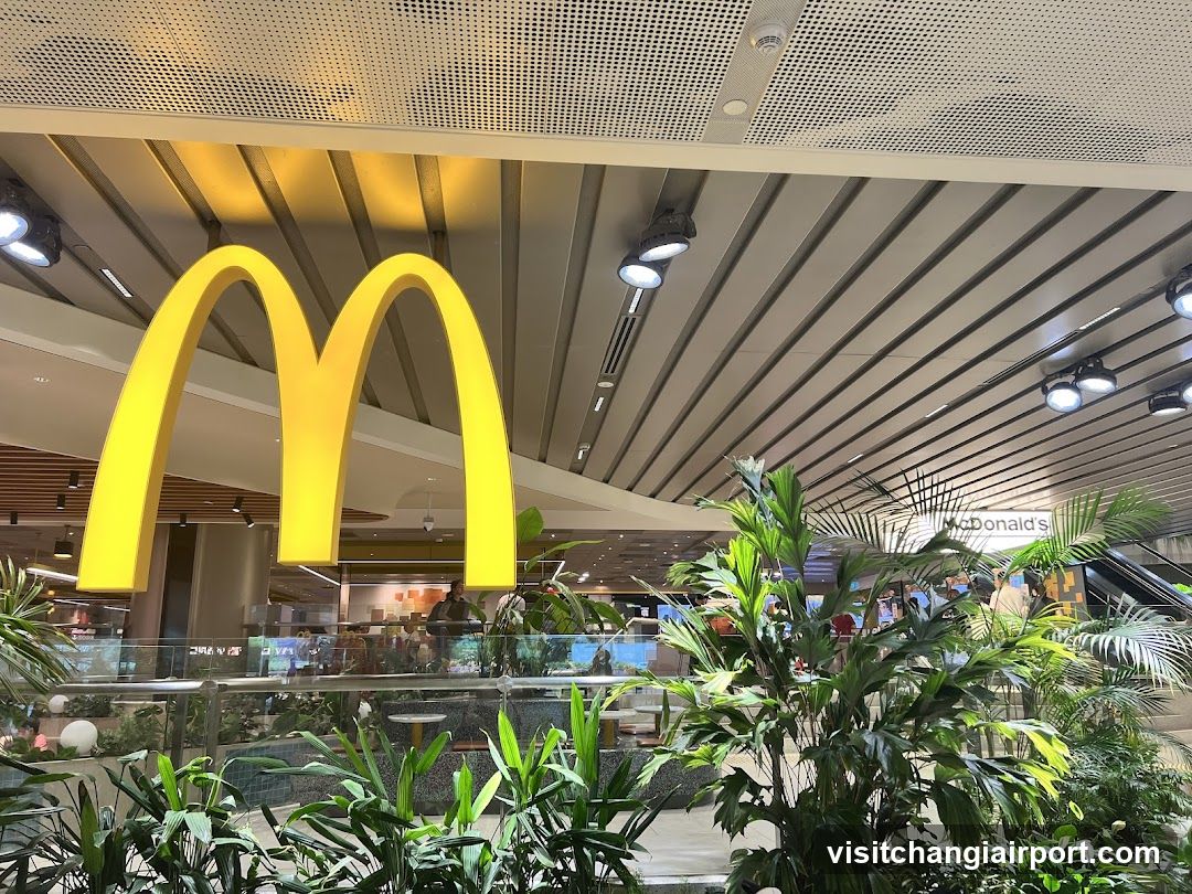 McDonald's Interior View with Golden Arches