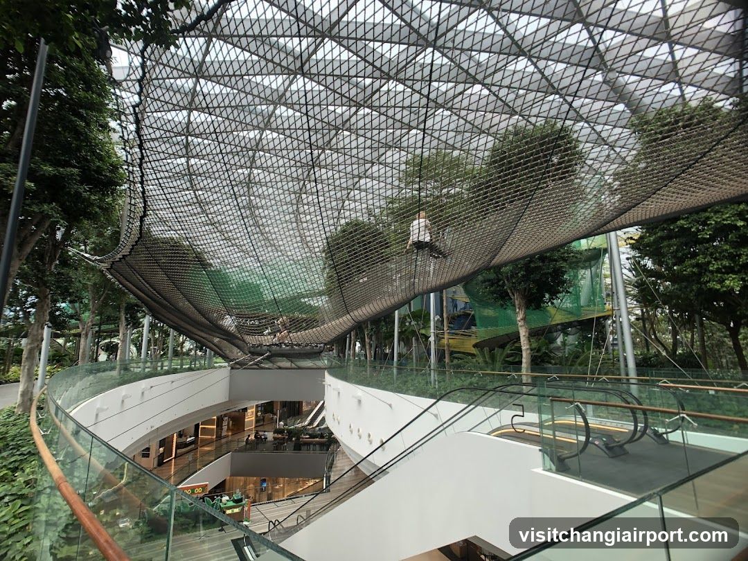 Indoor Garden with Hanging Walkway