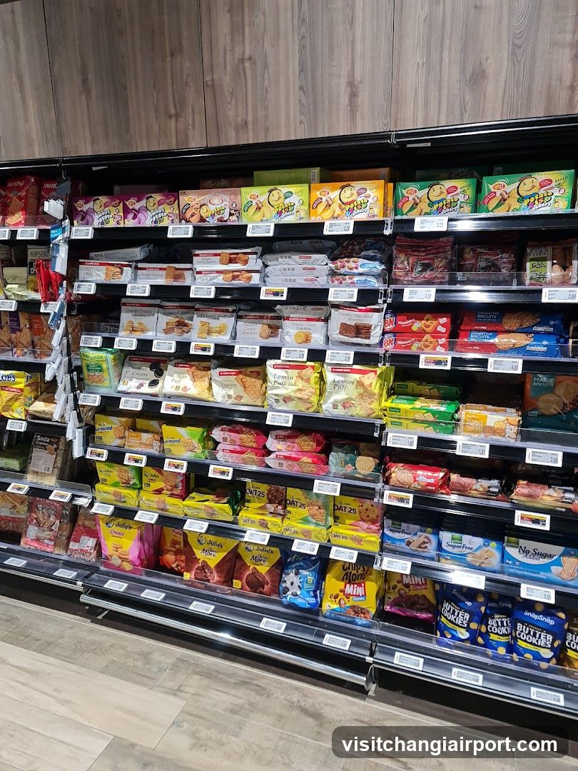 Snack aisle in a supermarket