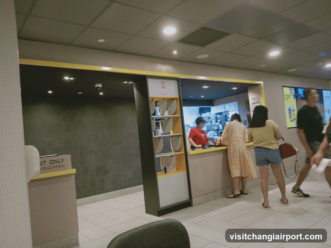 Ordering at a coffee shop counter