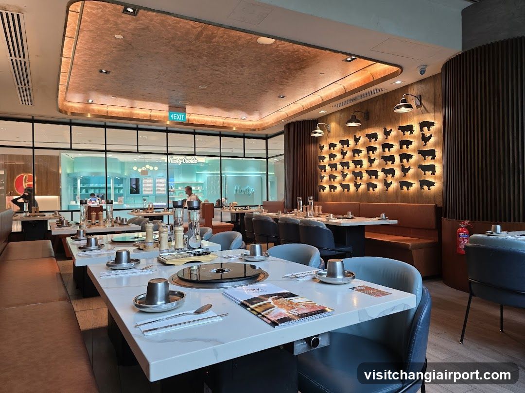 Modern Restaurant Interior with Decorative Wall Art