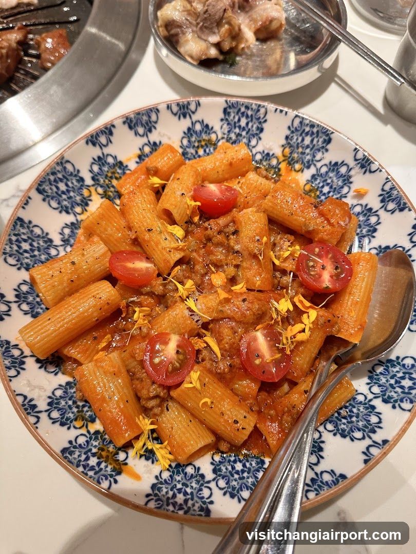 Pasta with Tomato and Meat Sauce