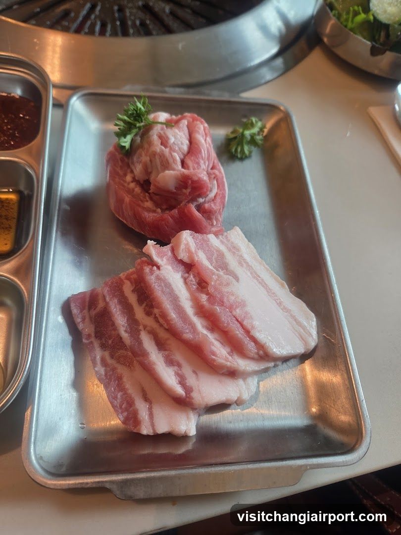Raw Meat Platter at Korean BBQ Restaurant