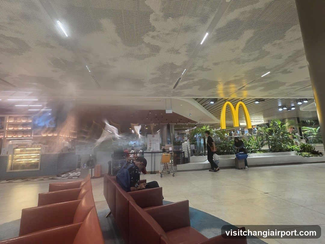 Airport Waiting Area with McDonald's Signage