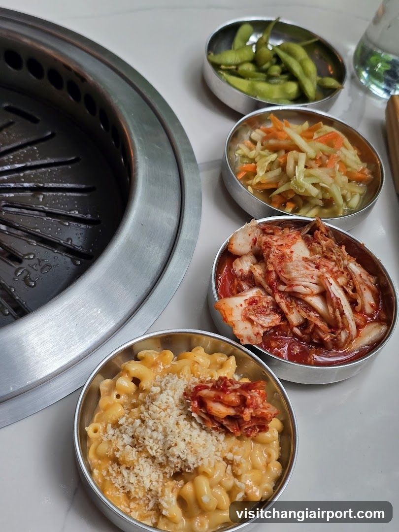Korean BBQ Side Dishes and Macaroni