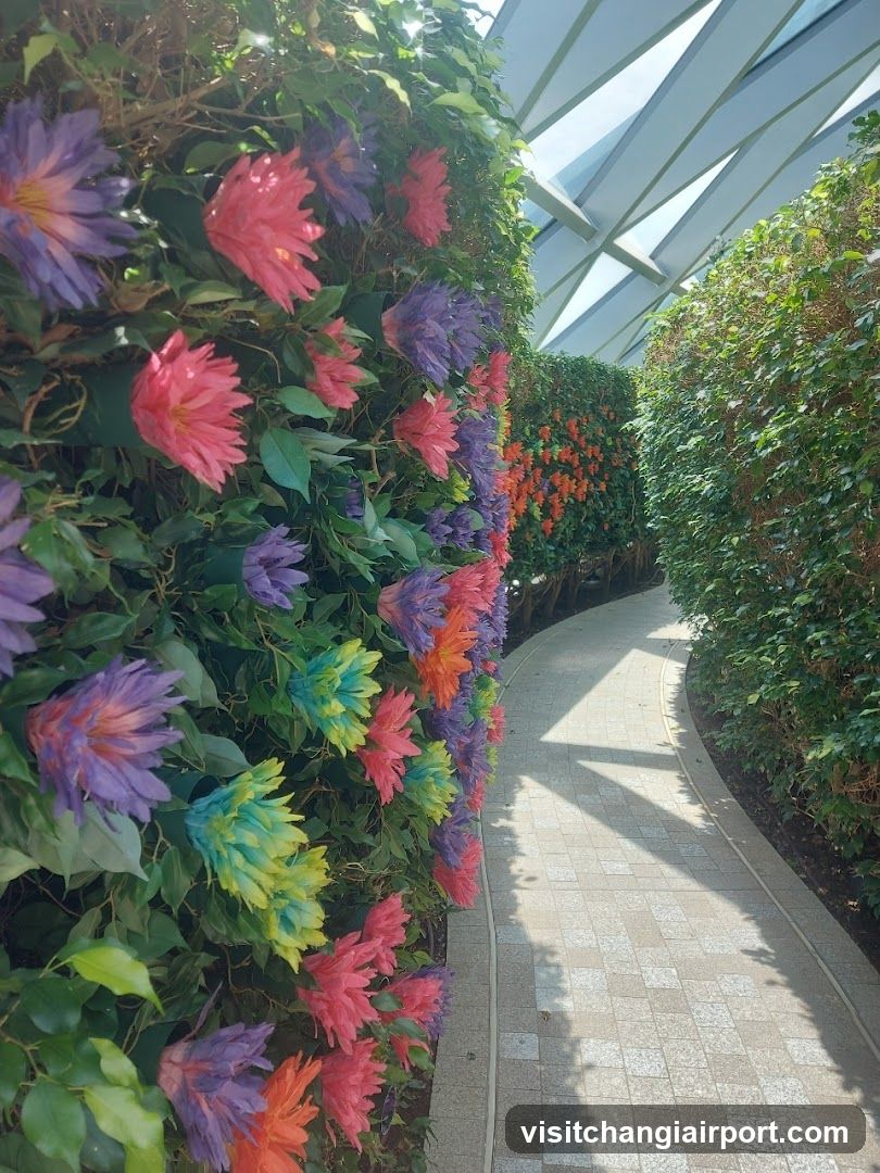 Flower Wall Garden Pathway