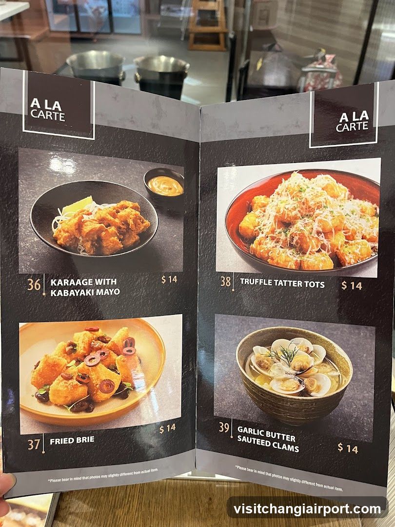 A La Carte Menu