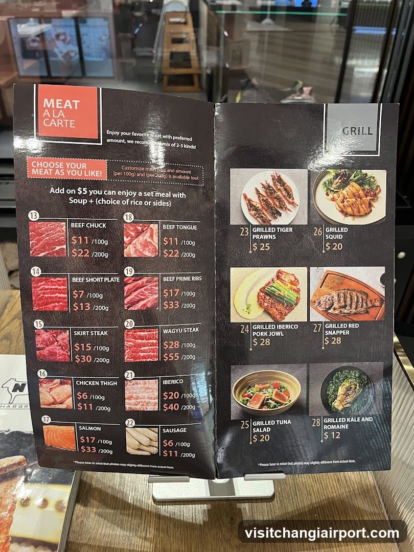 Meat a la Carte Menu