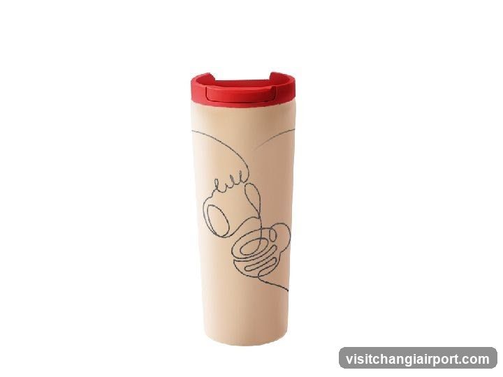 Travel Mug with Line Art Design