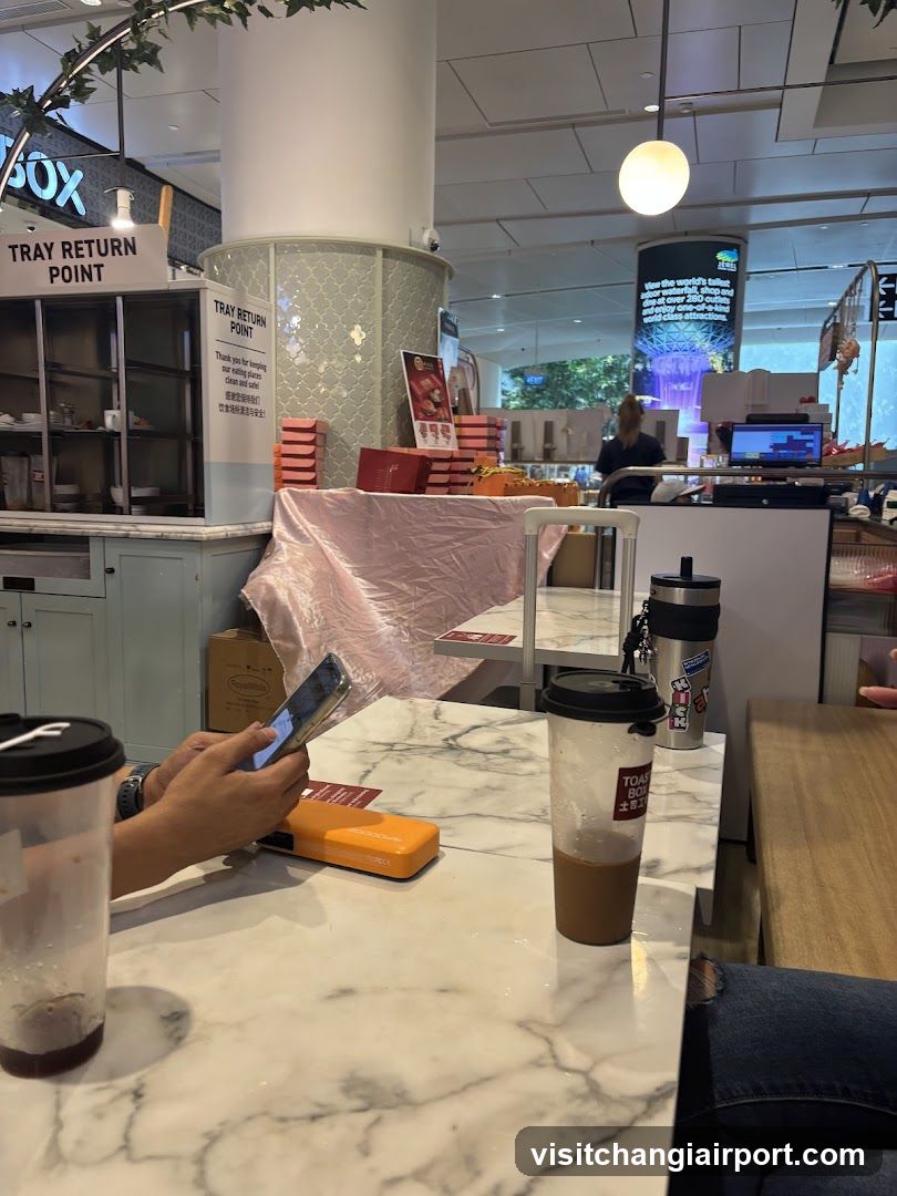 Food Court Interior with Tray Return Point