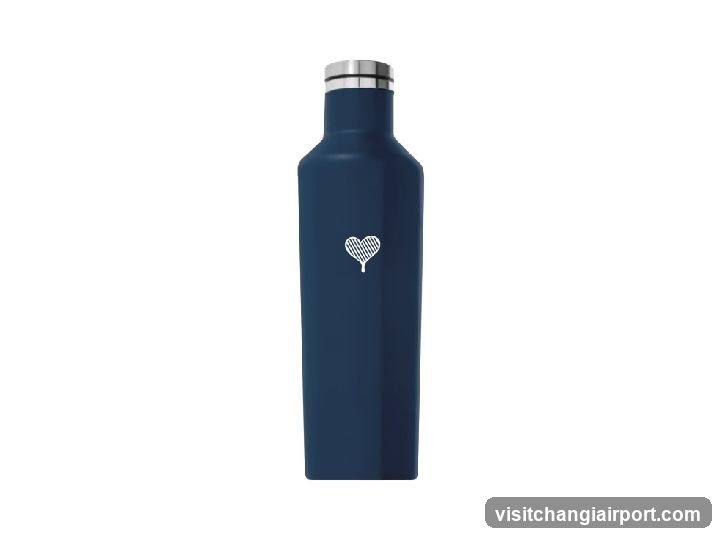 Blue Insulated Bottle with Heart Design
