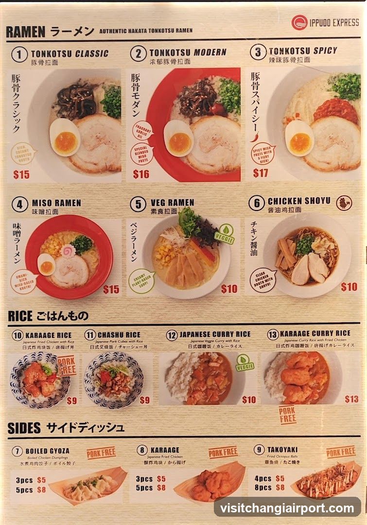 Ippudo Express Ramen Menu