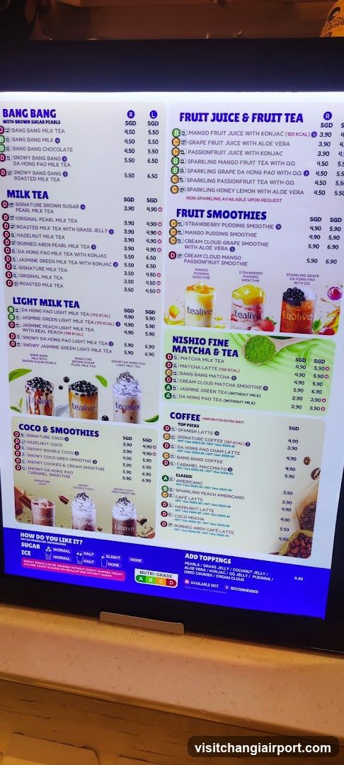 Tealive Menu Board