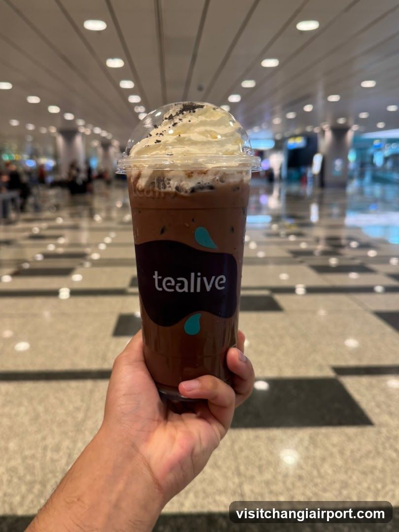 Tealive Drink in Airport Terminal