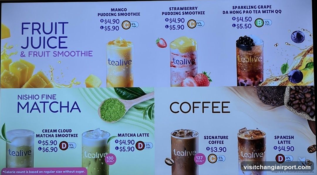 Tealive Menu Board