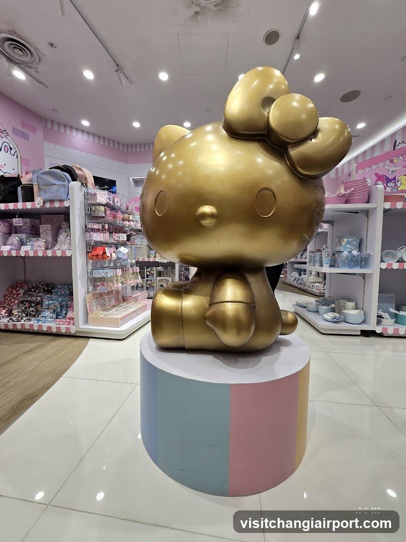 Golden Hello Kitty Statue in Store