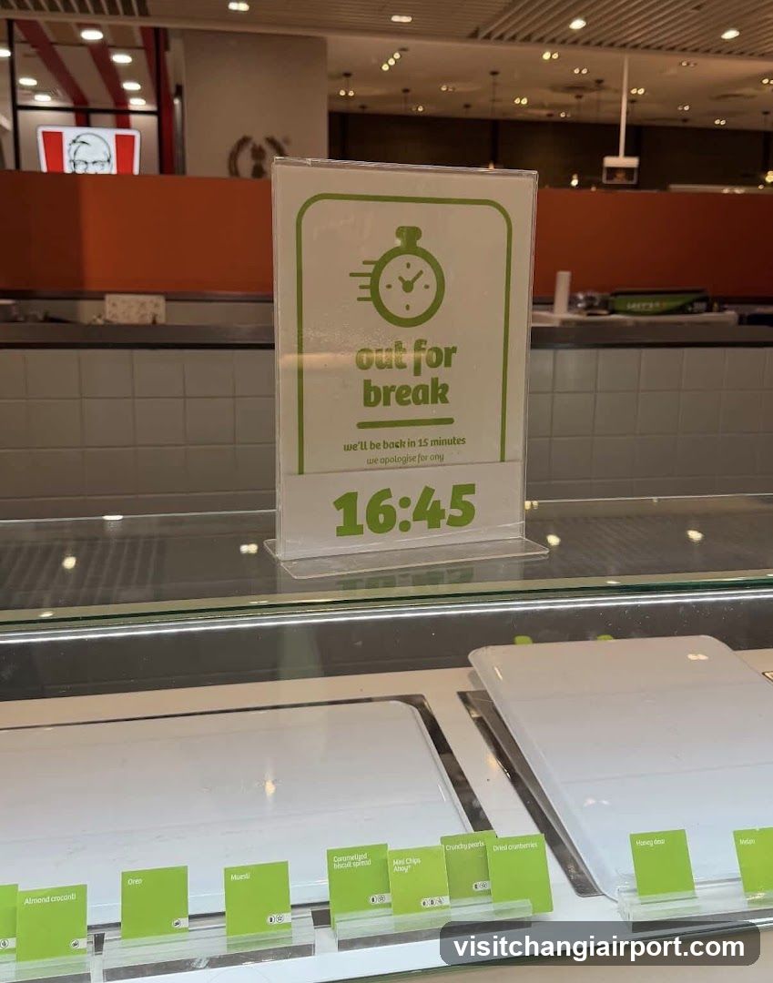 Break Time Sign in Food Court