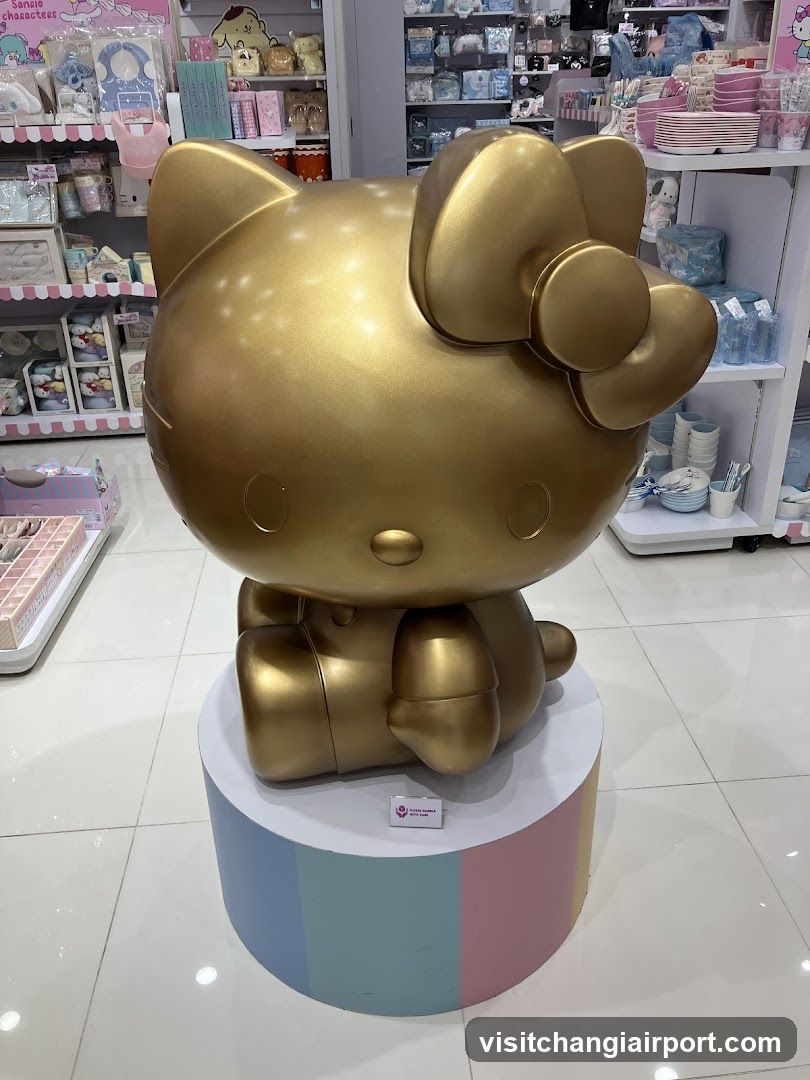 Golden Hello Kitty Statue in Store
