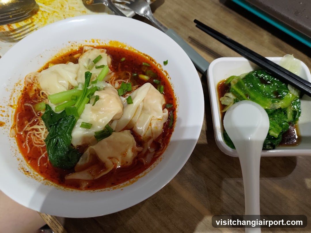 Wonton Noodle Bowl with Side Dish