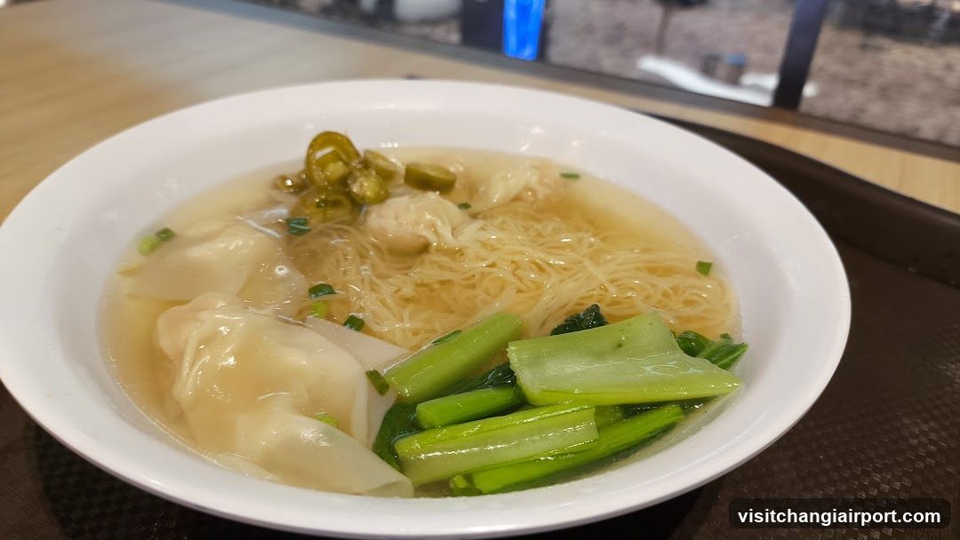 Wonton Noodle Soup with Greens and Pickled Peppers