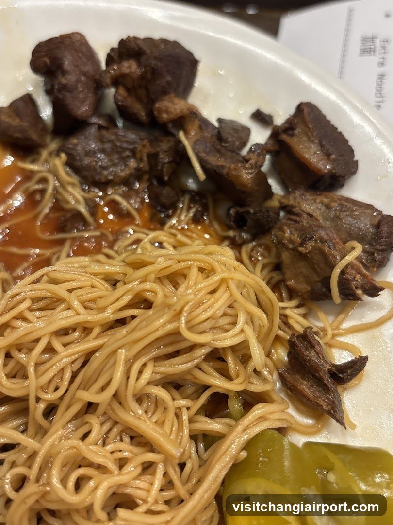 Noodle Dish with Meat and Pickles