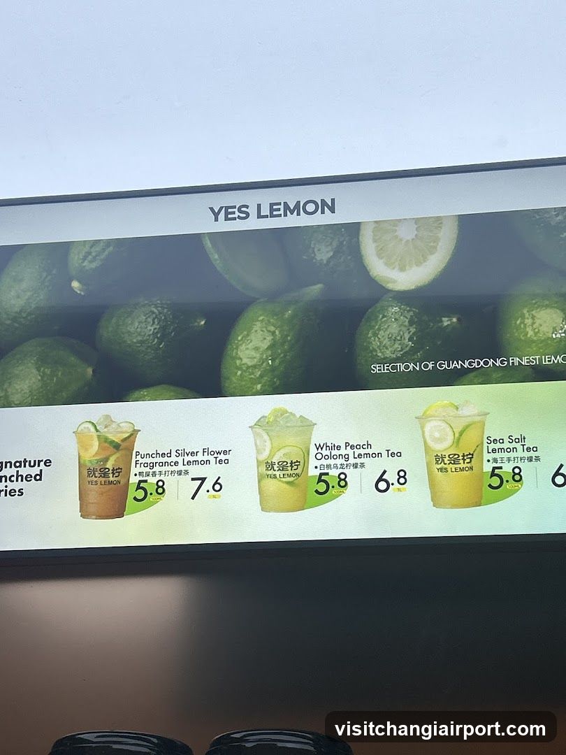 YES LEMON Menu Board