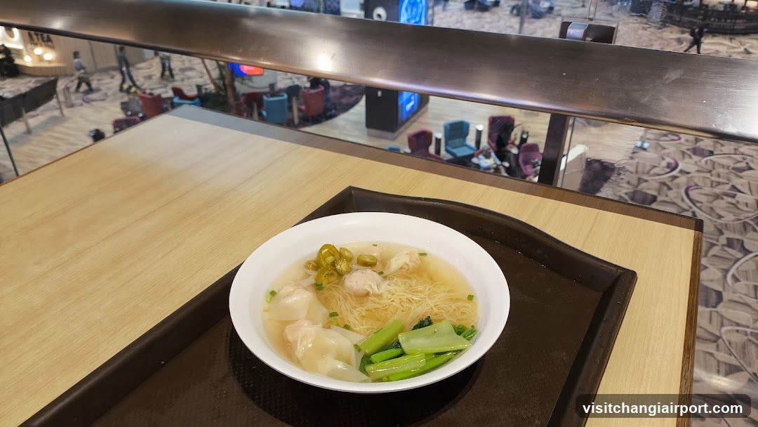 Wonton Noodle Soup in Airport Dining Area