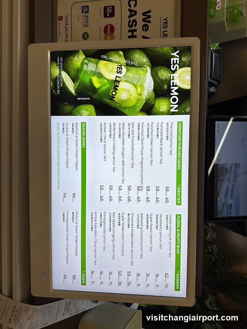 YES LEMON Tea Menu Board