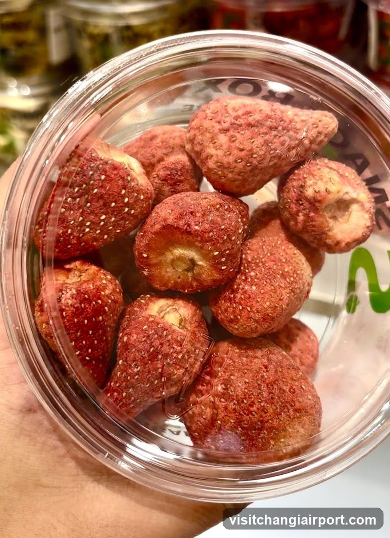 Dried Strawberries in Clear Container