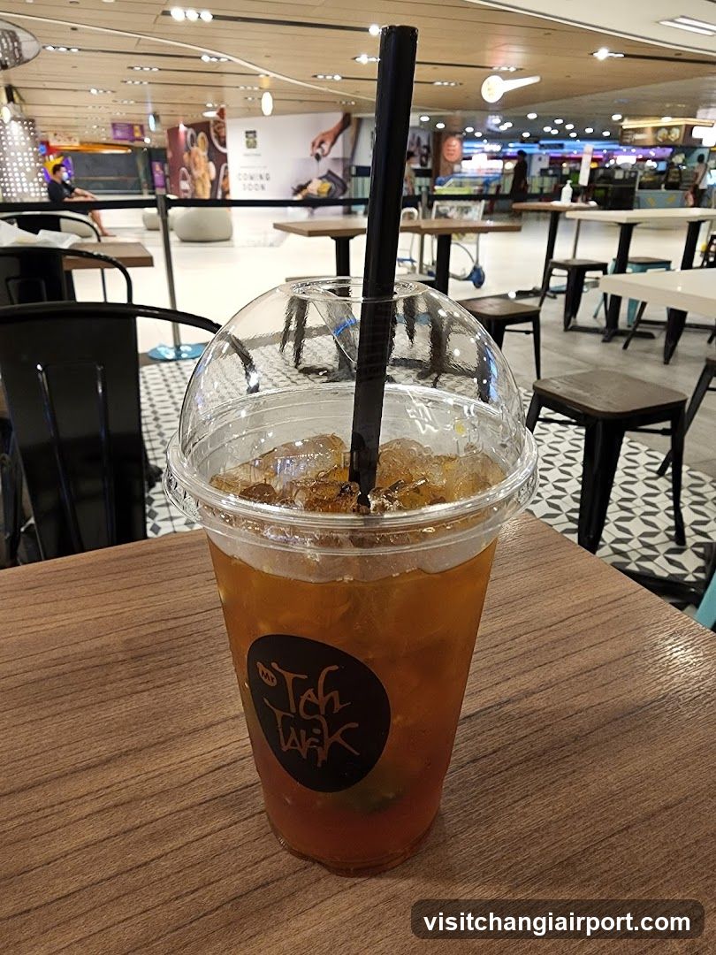 Iced Tea Drink in Mall Food Court