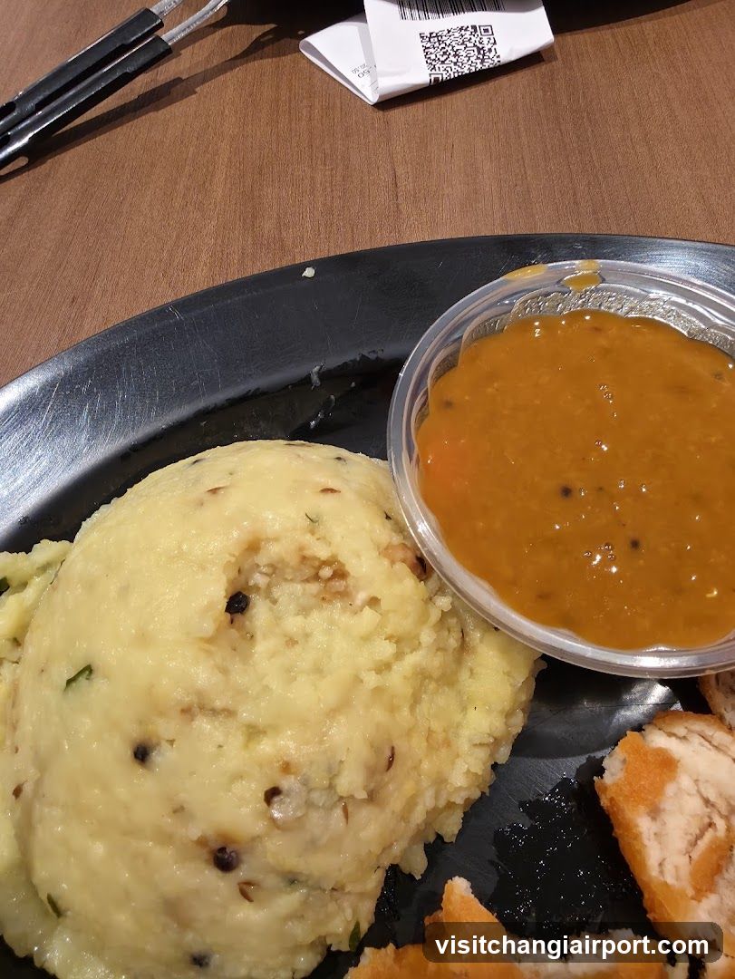Food Plate with Mashed Potatoes and Curry