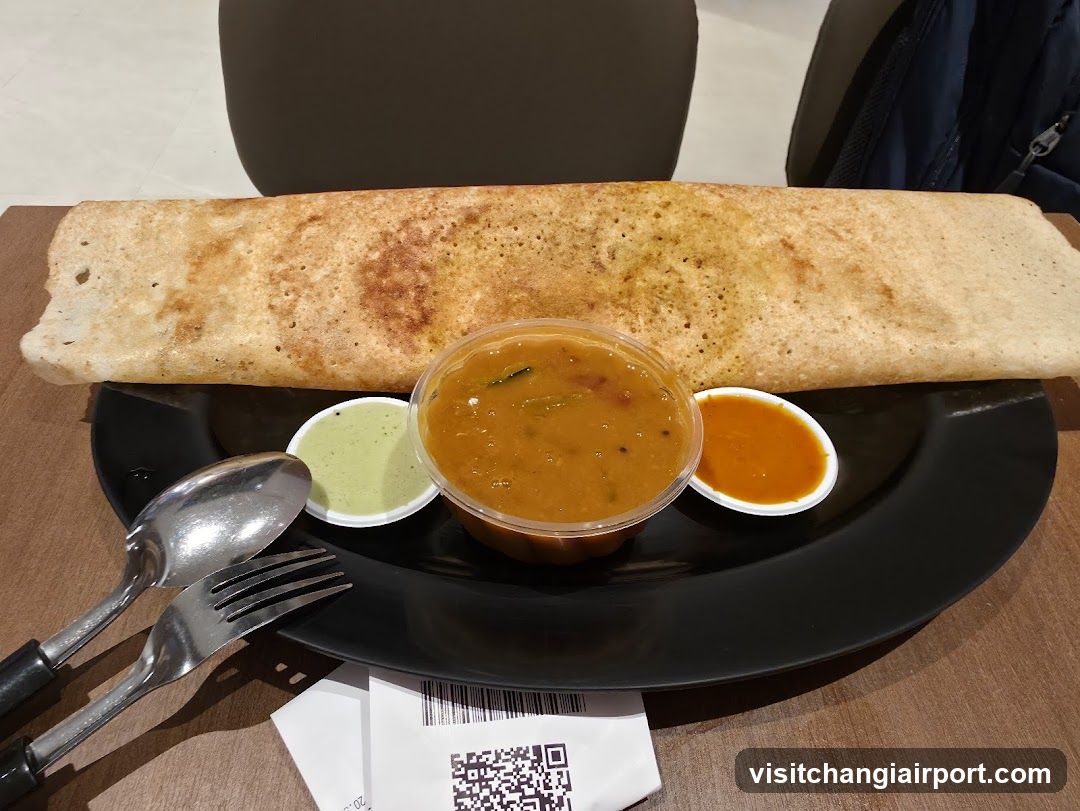 Dosa with Sambar and Chutneys